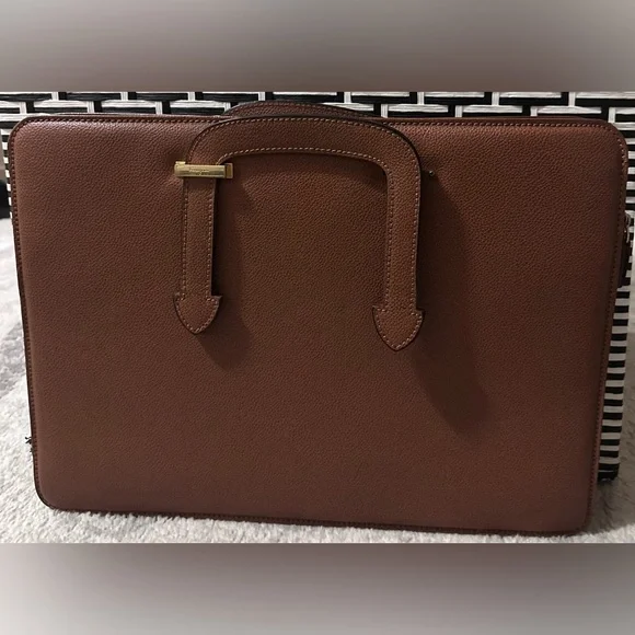 AUTHENTIC Ferragamo laptop business bag document case brown 40 × 29 × 6 …